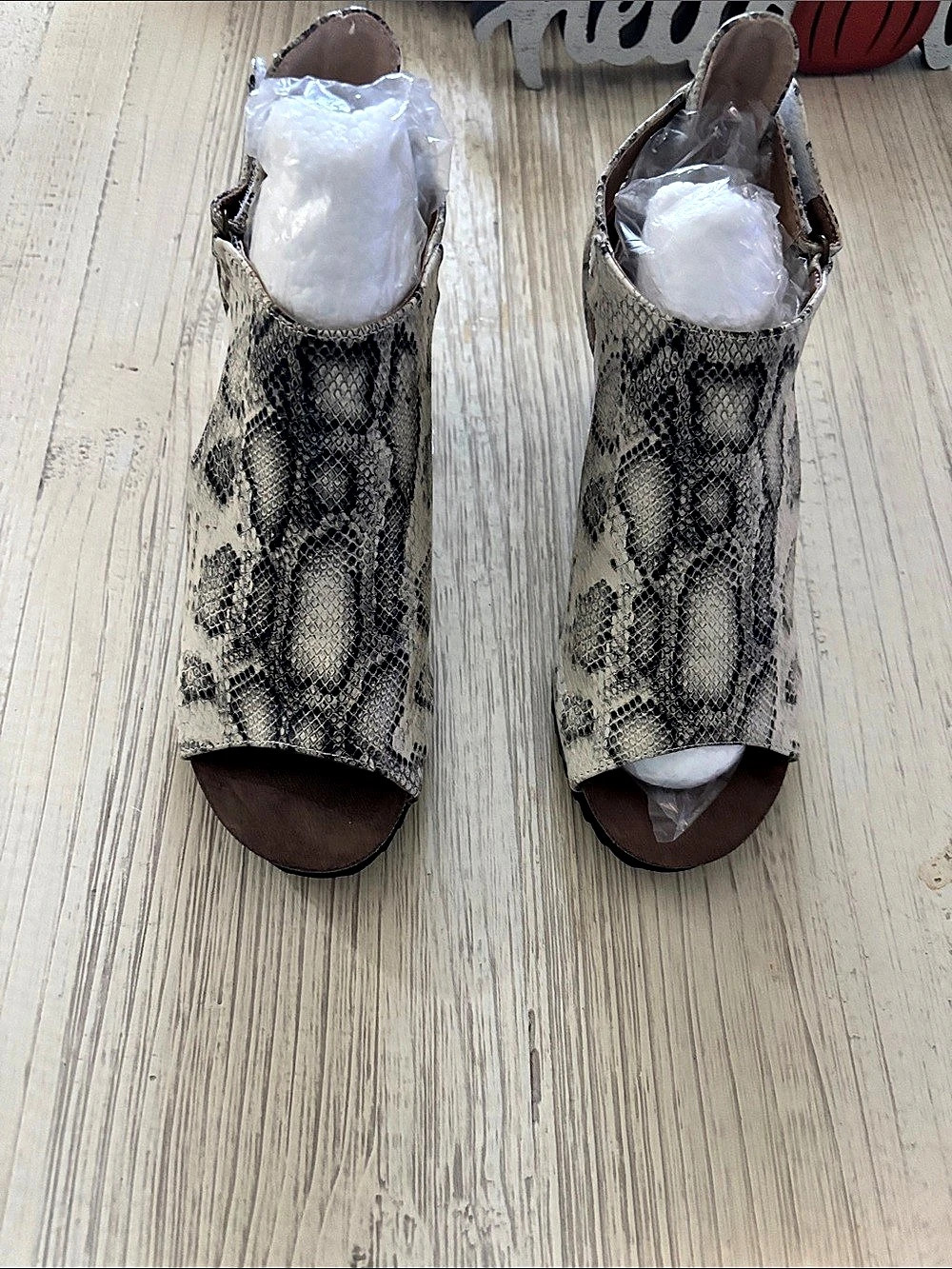 Snake Print Wedge Sandals